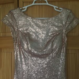 rose gold sequin bridesmaid dress